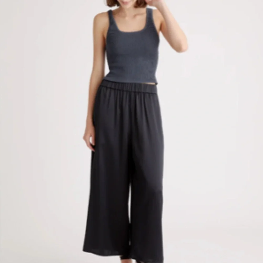 Quince 100% Washable Silk Cropped Wide Leg Pant (new with tags) - Picture 6 of 7